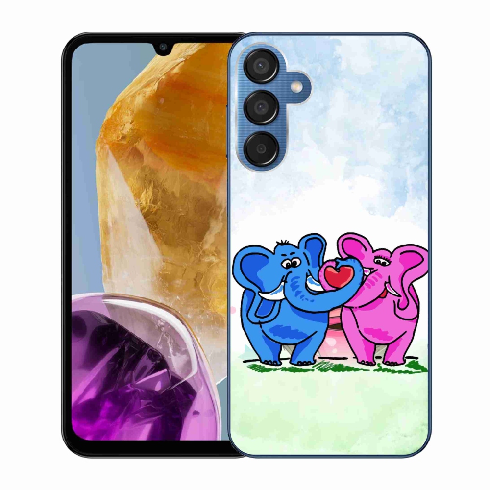 Gél borítás mmCase Samsung Galaxy M15 5G - szerelmes elefántok