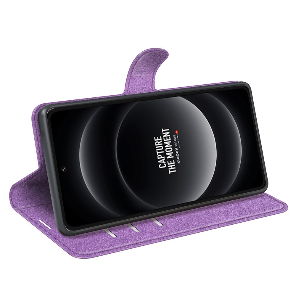 Litchi könyv tok a Xiaomi 14 Ultra-hoz - lila