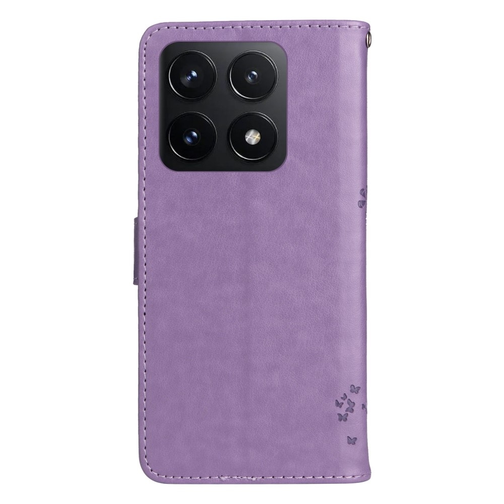 Fák könyv tok Xiaomi 14T-hez - világos lila
