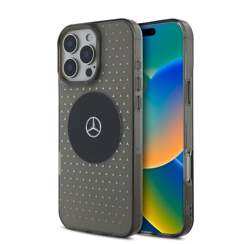 Mercedes PC/TPU csillagmintás MagSafe hátlap iPhone 16 Pro Fekete fekete