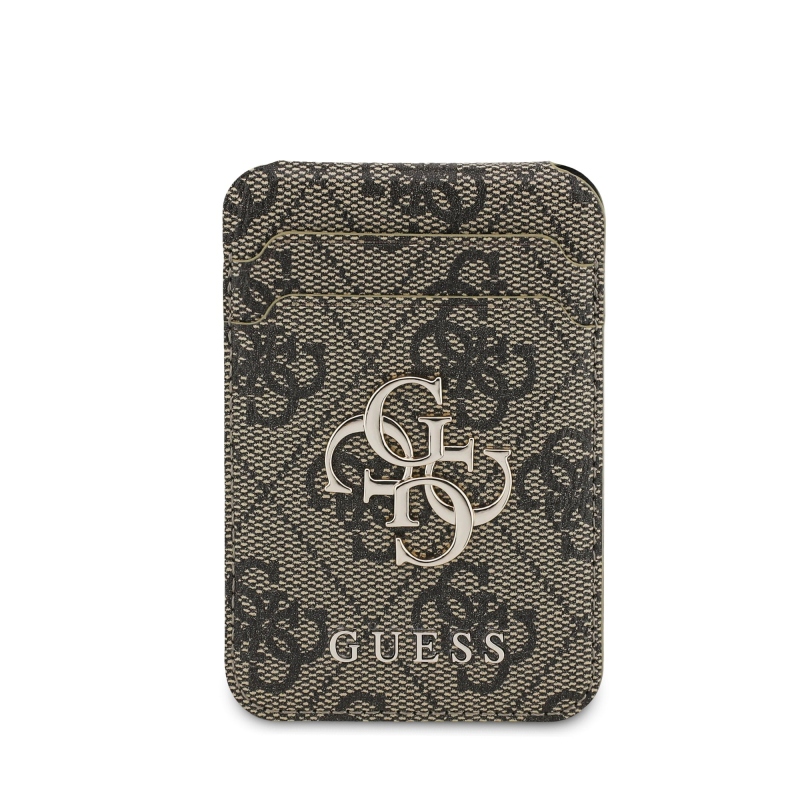Guess 4G fém logós MagSafe Cardslot pénztárca állvánnyal Barna