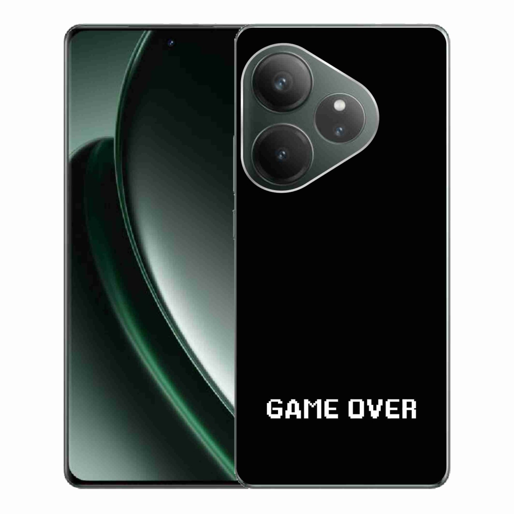 Gél borítás mmCase a Realme GT 6 5G/GT 6T 5G számára - játék fekete háttérrel