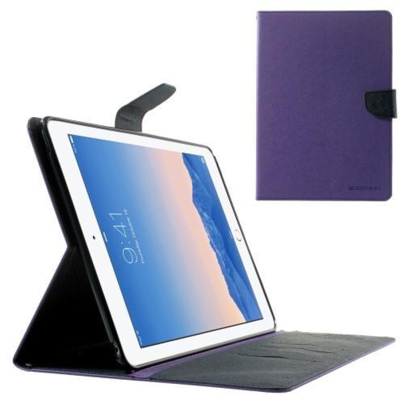 Napló PU bőr tok iPad Air 2 készülékhez - lila