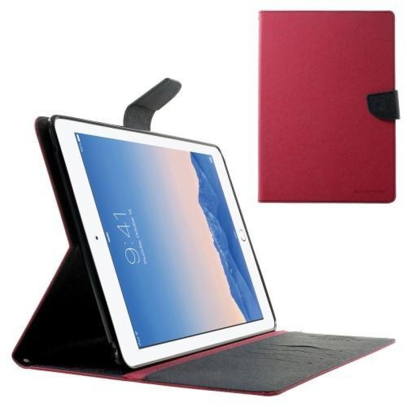 Napló PU bőr tok iPad Air 2 készülékhez - rózsaszín