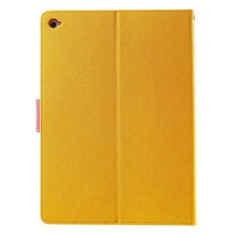 Napló PU bőr tok iPad Air 2 készülékhez - sárga-narancs színű