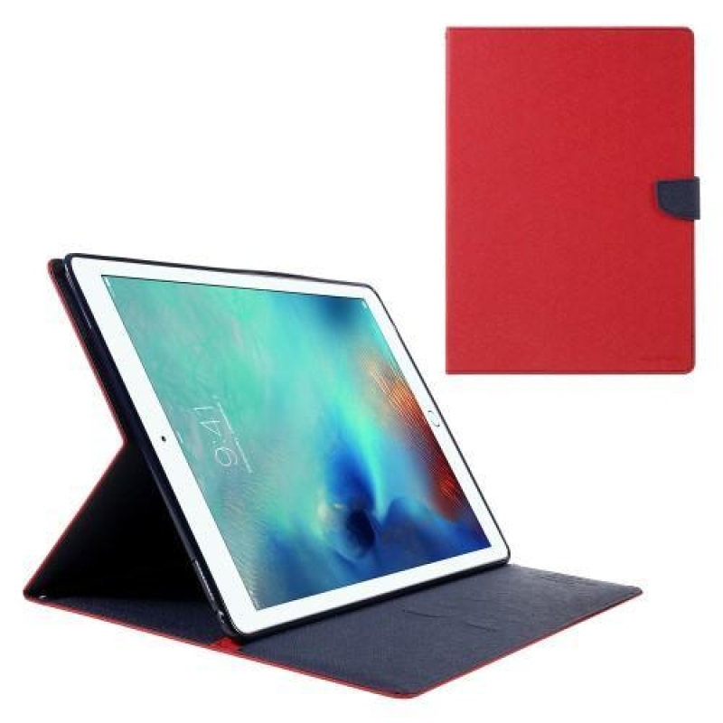 Napló PU-bőr tok iPad Pro 12.9 készülékhez - piros