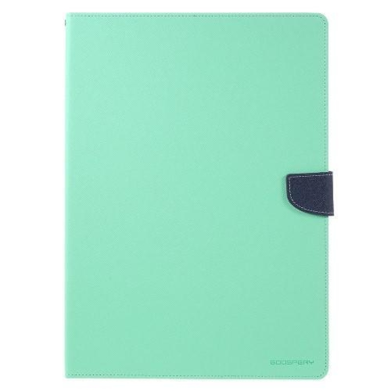 Napló PU bőr tok iPad Pro 12.9 készülékhez - cián színű