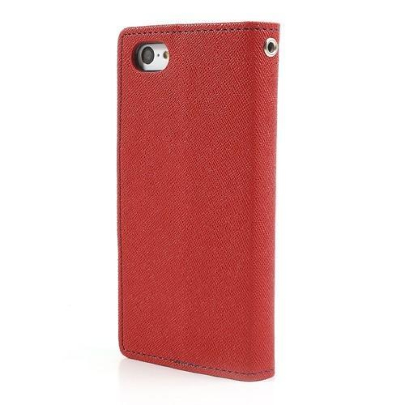 Napló PU bőr tok iPhone 5C készülékhez - piros