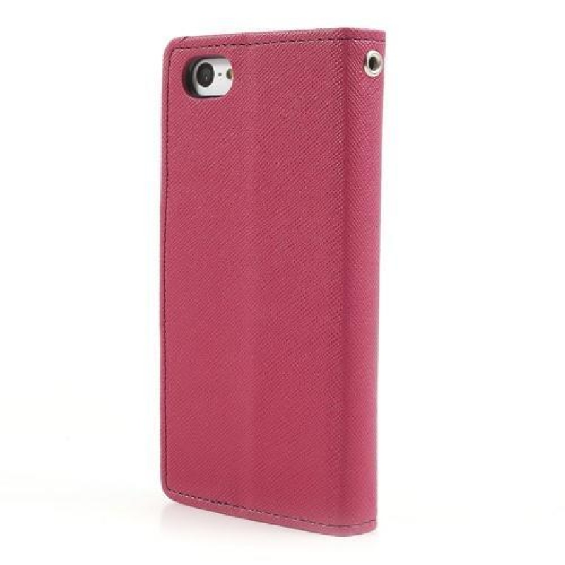 Napló PU bőr tok iPhone 5C készülékhez - rózsaszínű