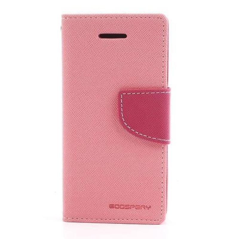 Napló PU bőr tok iPhone 5C készülékhez - rózsaszín