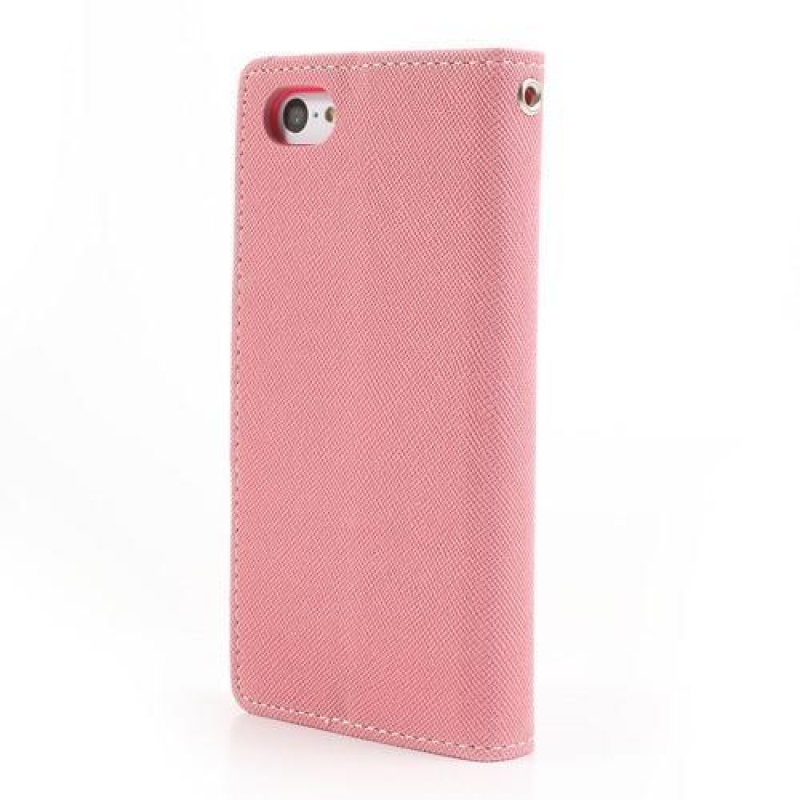 Napló PU bőr tok iPhone 5C készülékhez - rózsaszín