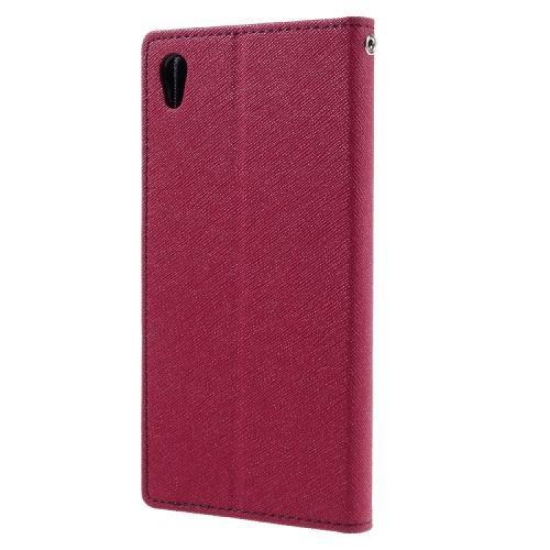 Napló PU bőr tok Sony Xperia XA Ultra készülékhez - rózsaszínű