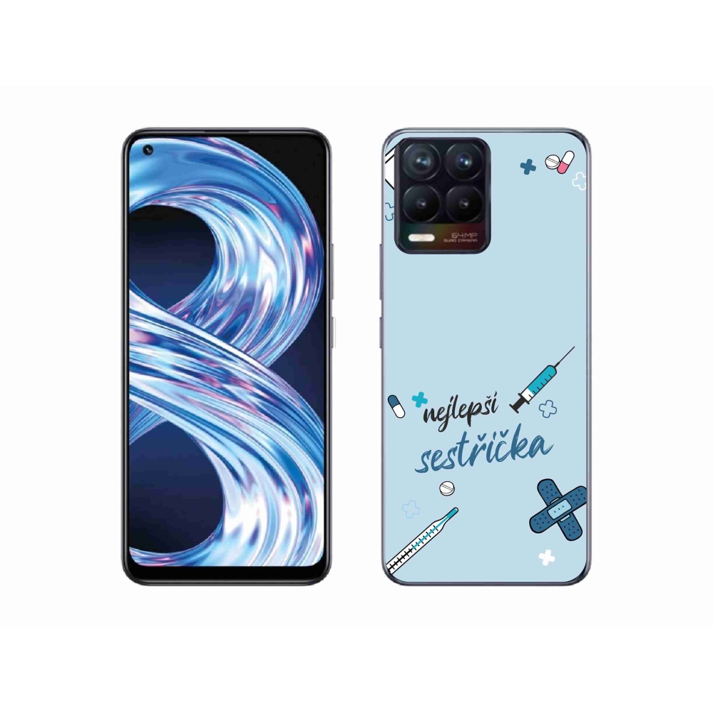 Gél borító mmCase a Realme 8 4G-n - a legjobb kishúg kék háttere