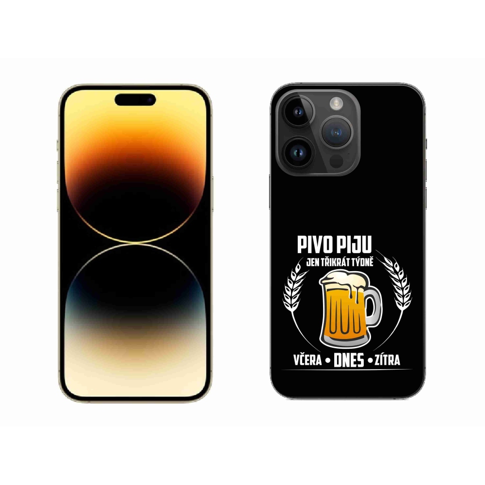 Gél borítás mmCase iPhone 14 Pro Max 6.7 készülékhez - sör motívum fekete háttér