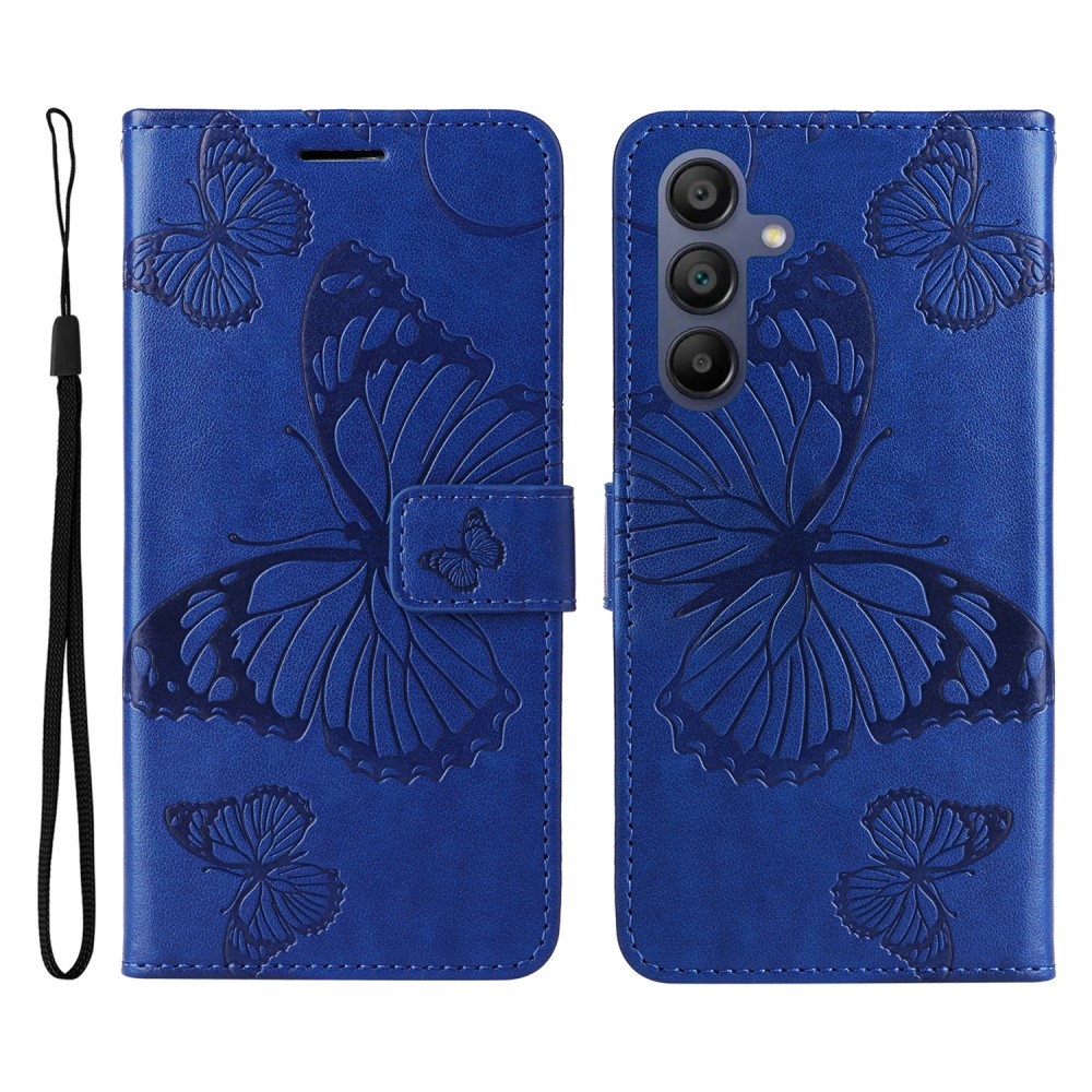 Nagy pillangó könyv tok Samsung Galaxy A16 4G/5G/A26 5G - kék