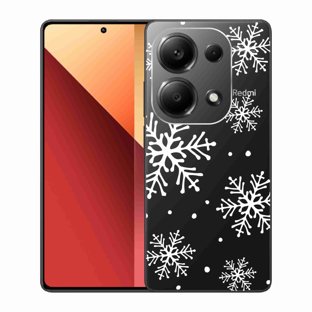 Gél borítás mmCase a Xiaomi Redmi Note 13 Pro 4G/Poco M6 Pro számára - fehér pelyhek átlátszó háttéren