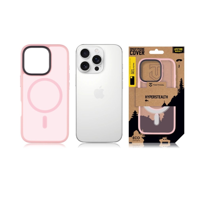 Taktikai MagForce Hyperstealth borító iPhone 16 Pro rózsaszín párduchoz