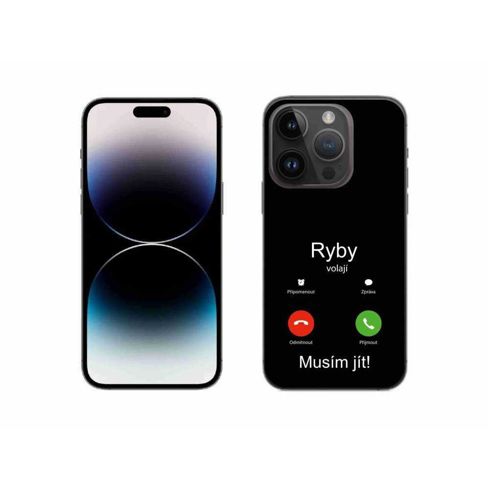 Zselés borítás mmCase iPhone 14 Pro 6.1 készülékhez - hal hívás fekete háttérrel
