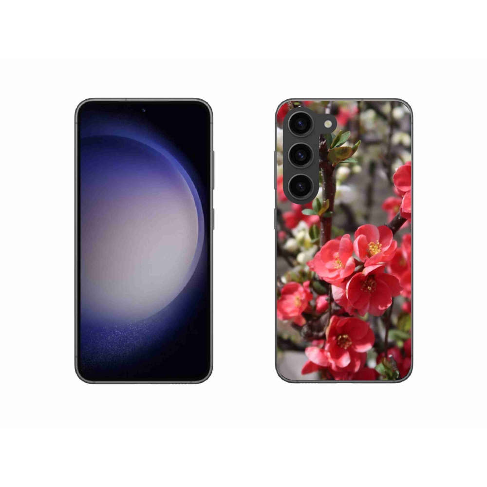 Gél borítás mmCase Samsung Galaxy S23 5G - piros virágok