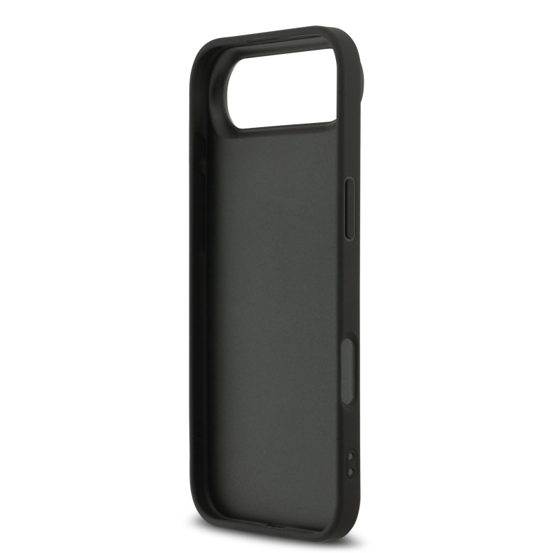 DKNY PU bőr kockás mintás és csíkos hátlapi borító iPhone Air fekete színűhöz