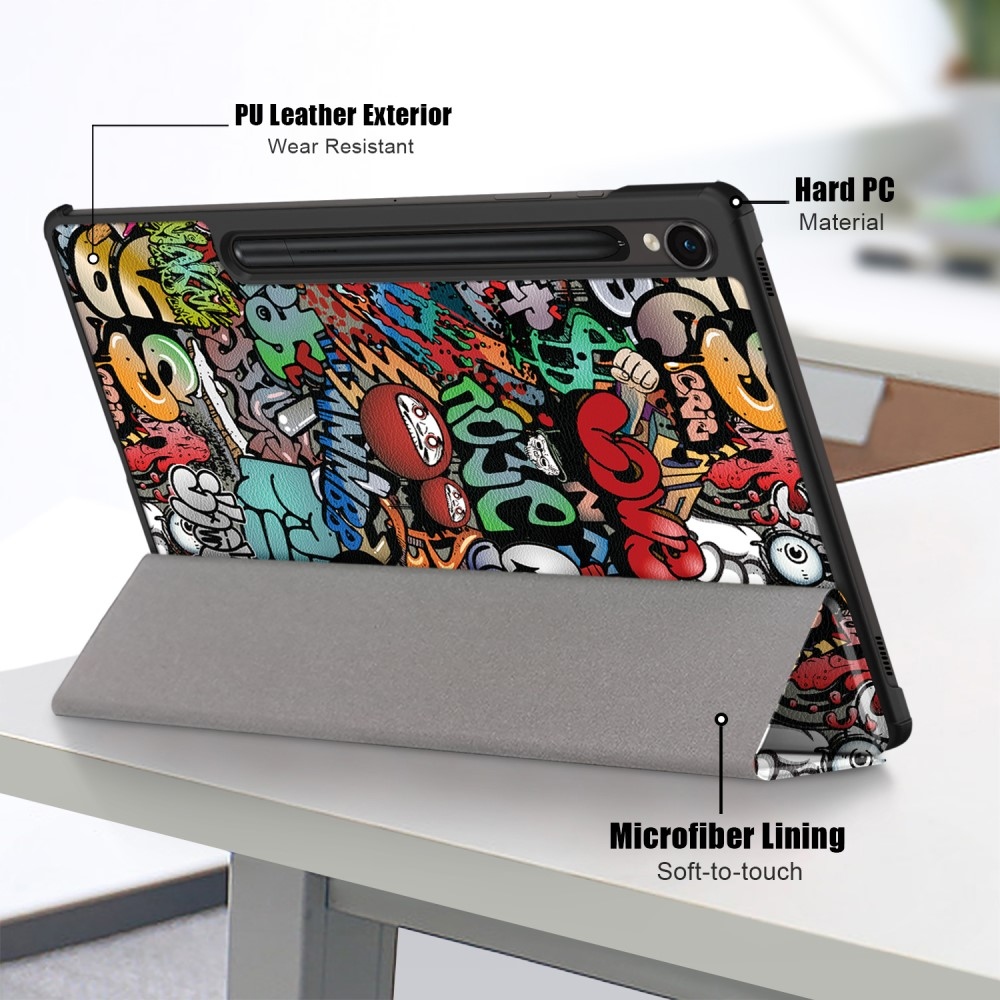 Nyomtatás intelligens záró tok Samsung Galaxy Tab S9 FE/Tab S10 FE - graffiti