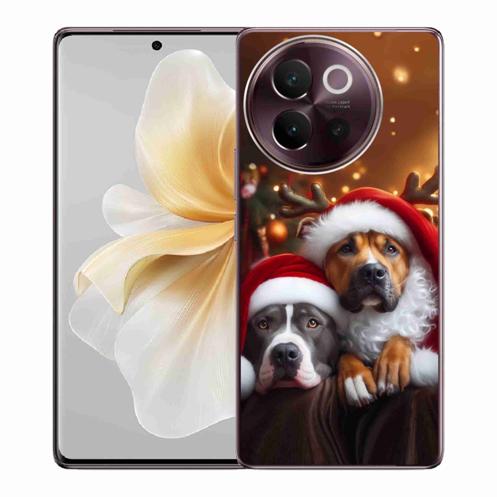 Gél borítás mmCase a Vivo V40 Lite 5G-n - Karácsonyi kutyák