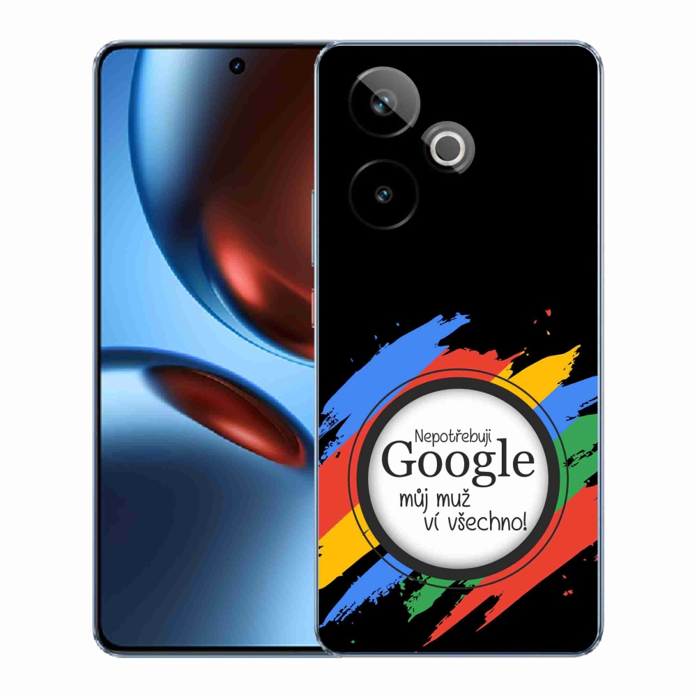 Rugalmas mmCase zselés tok a Realme GT 7 5G/GT 7T 5G képével - az ember mindent tud fekete háttérrel