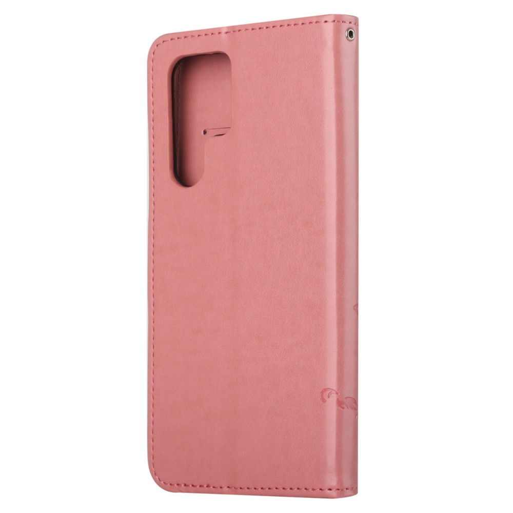 Virágos könyv tok Samsung Galaxy S24 Ultra készülékhez - rózsaszín