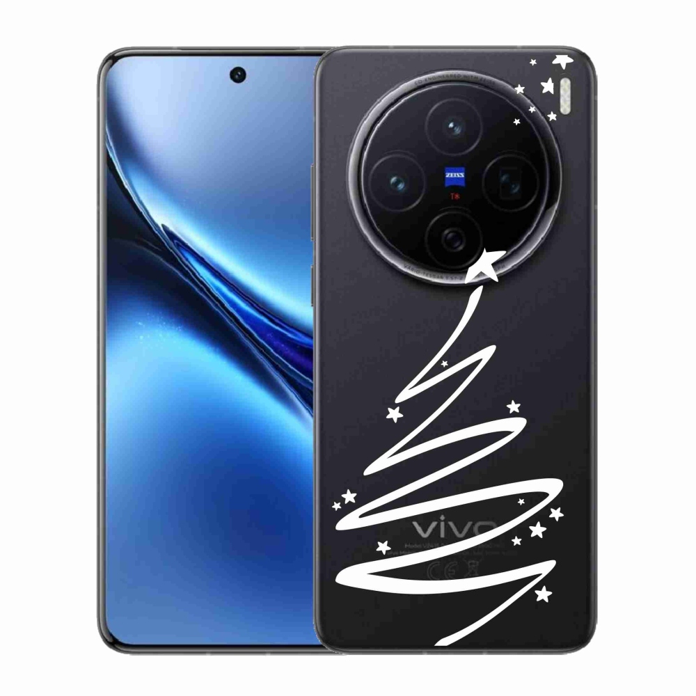Zselés borító mmCase a Vivo X200 5G készülékhez - fehér fa átlátszó háttéren