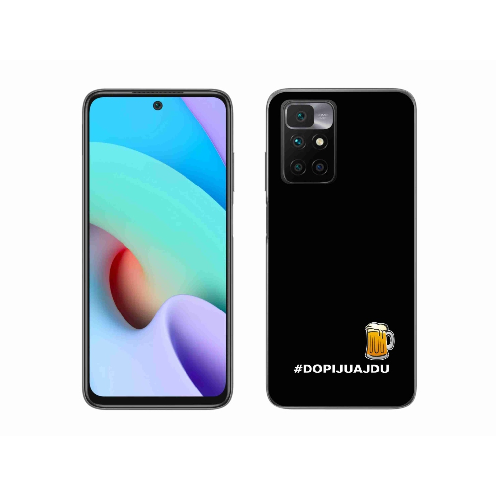 Gél borító mmCase a Xiaomi Redmi 10/Redmi 10 (2022) - sör motívum 1 fekete háttérrel