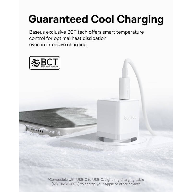 Baseus Palm Gyorstöltő USB-A + USB-C 20W Fehér