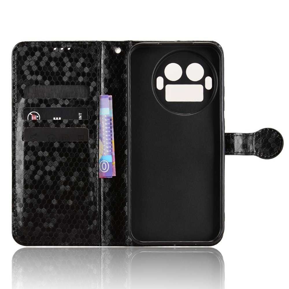 Pöttyös könyvtáska Realme GT 8 Pro 5G-hez - fekete