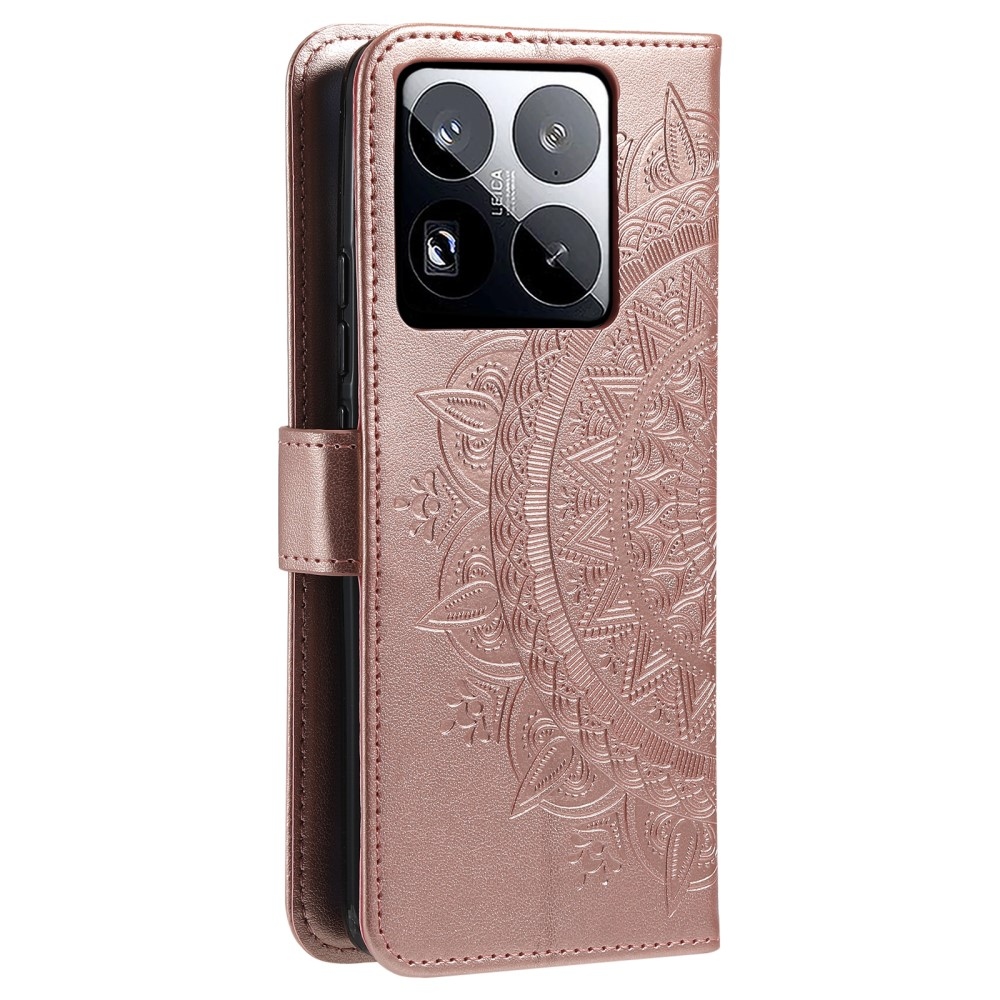 Mandala könyv tok Xiaomi 15 Pro-hoz - rózsaarany
