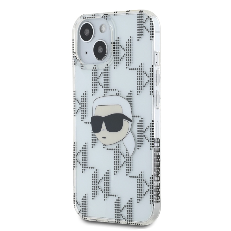 Karl Lagerfeld IML galvanizált Karl Head hátlap iPhone 15 átlátszó iPhone 15 készülékhez