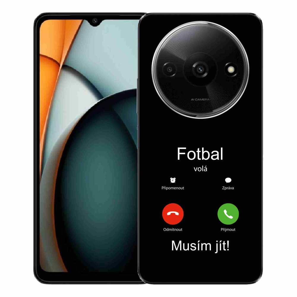 Gél borító mmCase a Xiaomi Redmi A3-on - futball hívások fekete háttérrel
