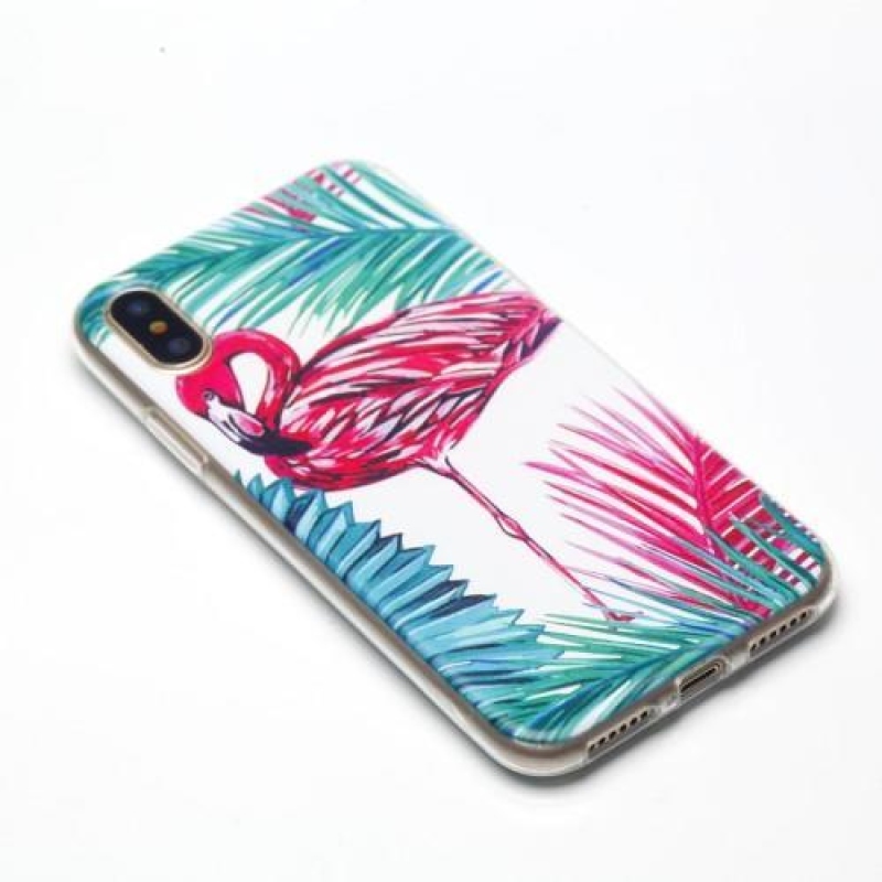 Gél tok iPhone X készülékhez - flamingó