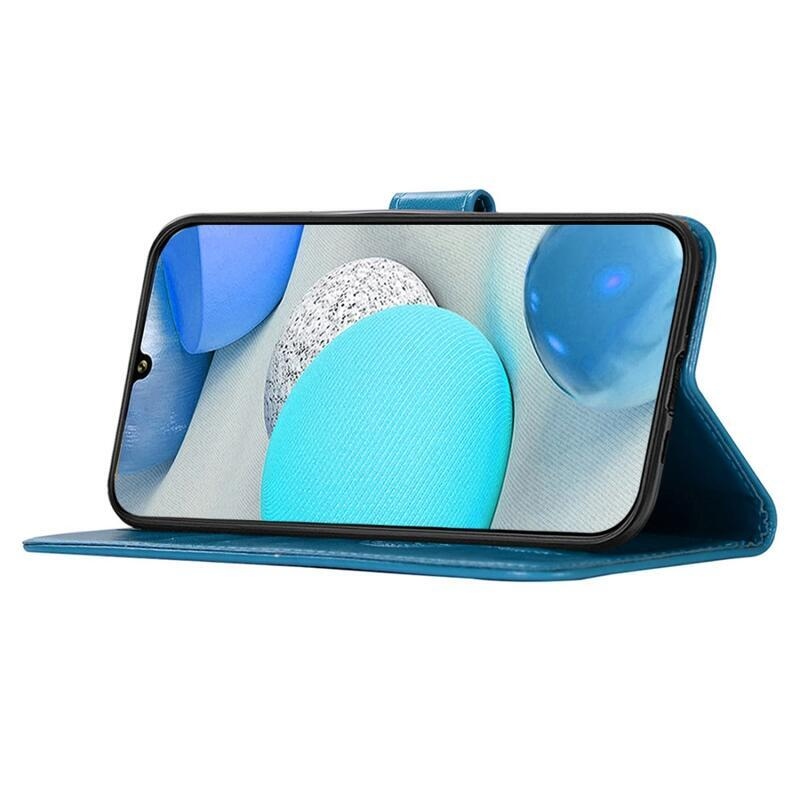 Álom PU bőr pénztárca tok Samsung Galaxy A22 4G - kék