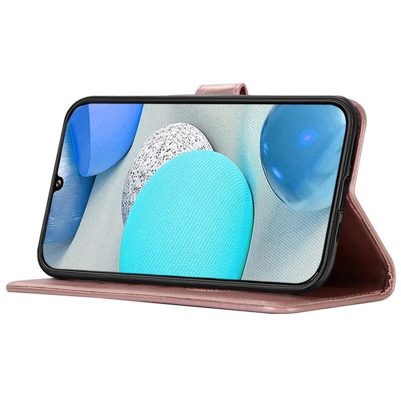 Dream PU bőr pénztárca tok Samsung Galaxy A22 4G - rózsa arany