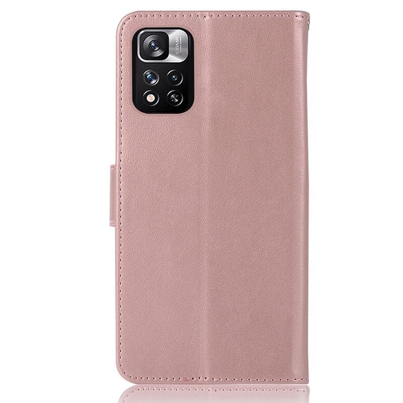 Álom PU bőr pénztárca tok Xiaomi Poco M4 Pro 5G/Redmi Note 11S 5G - rózsaarany