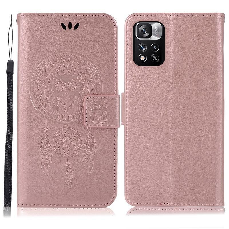Álom PU bőr pénztárca tok Xiaomi Poco M4 Pro 5G/Redmi Note 11S 5G - rózsaarany