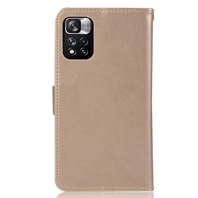 Álom PU bőr pénztárca tok Xiaomi Poco M4 Pro 5G/Redmi Note 11S 5G - arany színben