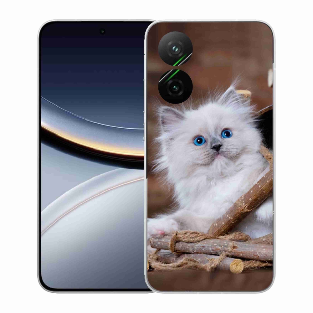 Gél borítás mmCase a Xiaomi Poco F7 5G-hez - fehér cica