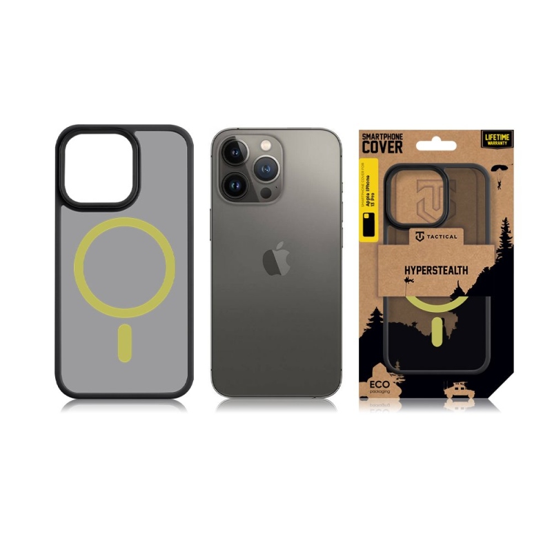 Taktikai MagForce Hyperstealth 2.0 borító iPhone 13 Pro fekete/sárga színű készülékhez