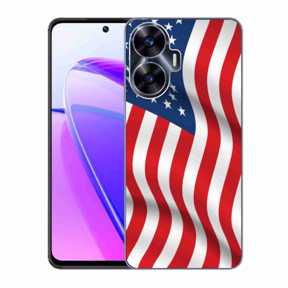 Gél borító mmCase a Realme C55 készülékhez - amerikai zászló