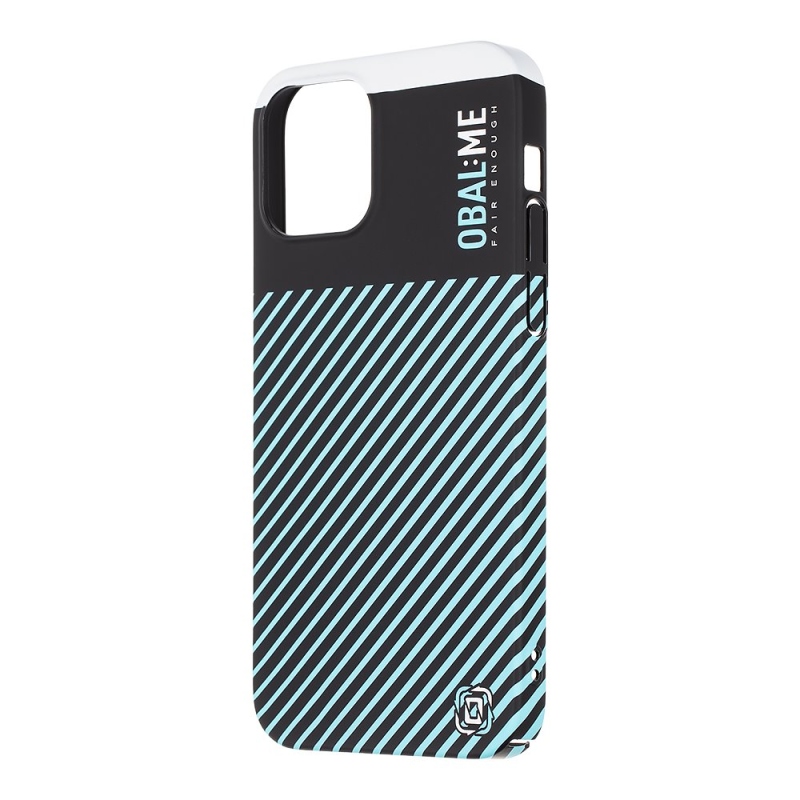 COVER:ME Flossy Stripes Cover for Apple iPhone 12/12 Pro Fekete/égszínkék