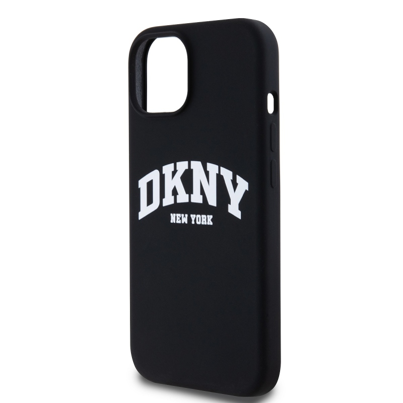 DKNY Liquid Silicone Arch Logo MagSafe hátlapi borító iPhone 13-hoz Fekete