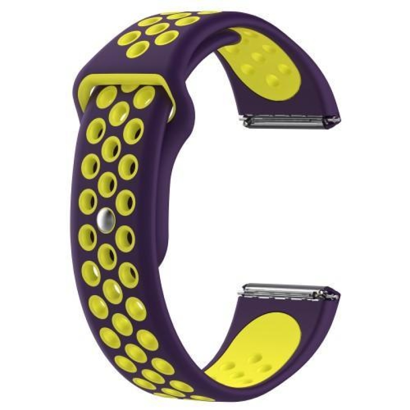 Duos szilikon szíj Fitbit Versa okosórához - lila és sárga színben
