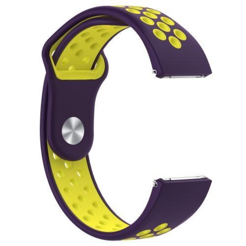Duos szilikon szíj Fitbit Versa okosórához - lila és sárga színben