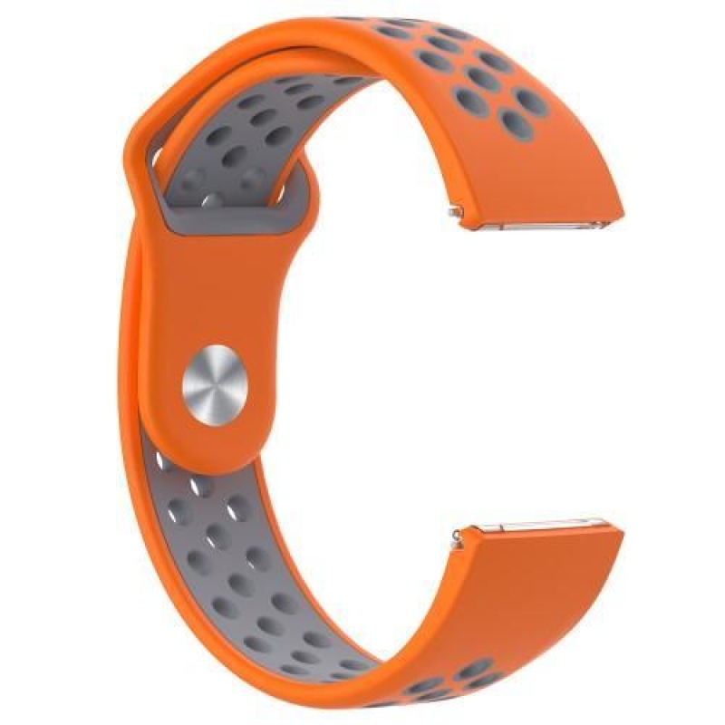 Duos szilikon szíj Fitbit Versa okosórához - szürke és narancssárga színben