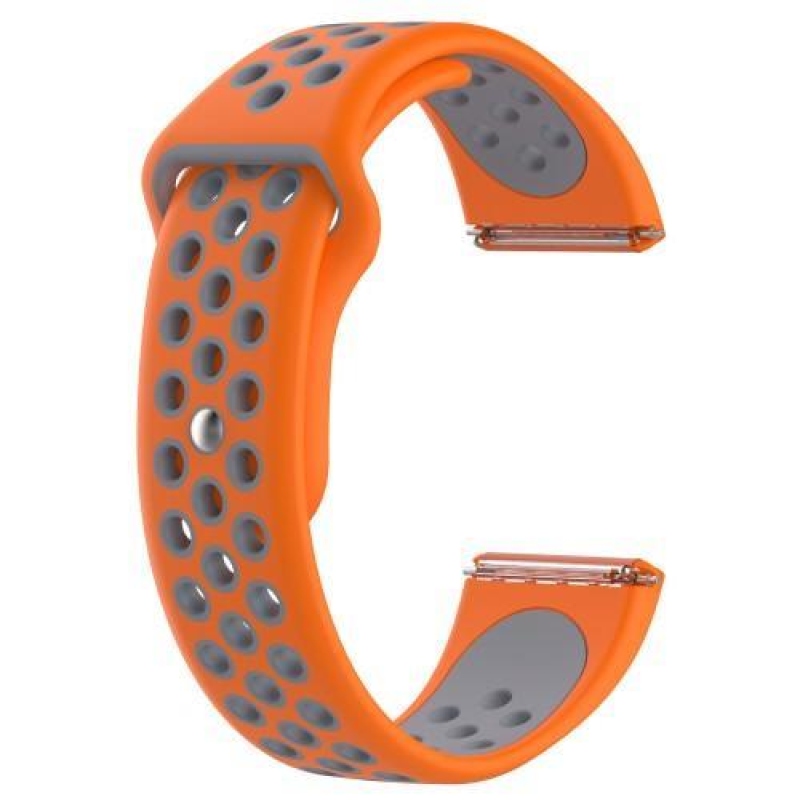 Duos szilikon szíj Fitbit Versa okosórához - szürke és narancssárga színben